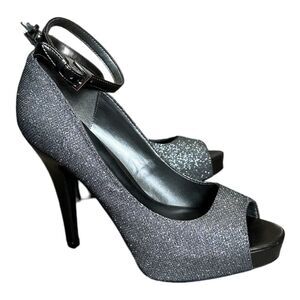 G BY GUESS Valora Pewter stiletto heels prom formal size 8.5